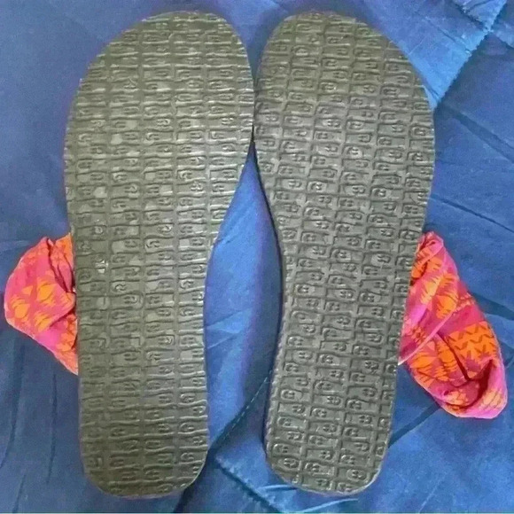 Sanuk Yoga- Ella Sling Sandals in Purple and Orange Print - Women's 8 Comfort - Picture 4 of 8